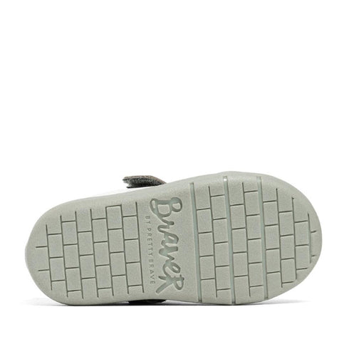 Pretty Brave Boston Leather Trainer First Walker White Sage
